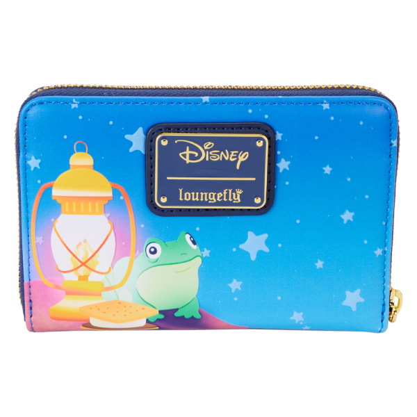 There’s nothing like sharing s’mores under the stars! Camp out on the tropical shores of the great outdoors with the Loungefly Stitch Camping Cuties Zip Around Wallet. On the front, Stitch roasts marshmallows at his campsite. Look closely and you’ll find Scrump, Pudge, and some ducklings join the fun! On the back, a frog sits next to a lantern beneath a starry sky. Open the wallet to reveal four slots for holding cards and a clear slot for ID. This wallet has plenty of room to store your gear and is the perfect accessory for hanging out with friends. The Loungefly Stitch Camping Cuties Zip Around Wallet is made of vegan leather (polyurethane). Wallet zips closed with shiny gold hardware. Additional features include applique, debossed, and printed details. Take note of the coordinating inside lining and Stitch-shaped die-cut ID window. This wallet is an officially licensed Disney product. Wallet dimensions: 6”W x 4”H