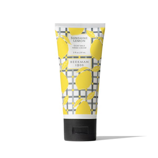 Give dry hands their day in the sun with our luxurious Sunshine Lemon Hand Cream. It’s packed with creamy goat milk and sparkling notes of Meyer lemon, lime, and subtle hints of rosemary and jasmine to instantly deliver long-lasting hydration and relief to dry, cracked hands.