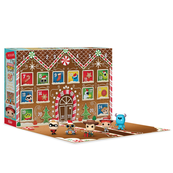 Count down to the holidays, or any special occasion, with the Pixar 24 Day Advent Calendar! Open the tiny doors to reveal 24 unique Funko Pocket Pops! featuring some of your favorite animated characters! Who will be the next to join your Pixar collection? Pocket Pop! figures vary in height depending on character. The maximum figure height is 2-inches tall.