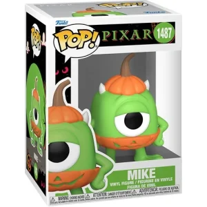 Pixar Halloween Mike Funko Pop! Vinyl Figure #1487: Scare up some fun with Mike Wazowski from Pixar's Monsters, Inc.! This comical monster has donned a jack-o-lantern costume and is ready for a night of frightful merriment in your Funko Pop! collection! This Pixar Halloween Mike Funko Pop! Vinyl Figure measures approximately 4-inches tall and comes packaged in a window display box. For ages 3 and up.