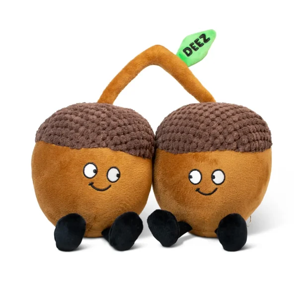 You’ll go nuts over this salty plushie. Once Deez Nutz arrive, you’ll want to scream,“GOT EEM!” That’s normal. Embrace it. Nuttin would make a better gift than this nut-torious pair. Other puns: Pecan (he can)