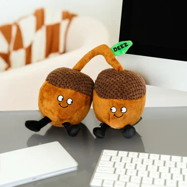 You’ll go nuts over this salty plushie. Once Deez Nutz arrive, you’ll want to scream,“GOT EEM!” That’s normal. Embrace it. Nuttin would make a better gift than this nut-torious pair. Other puns: Pecan (he can)