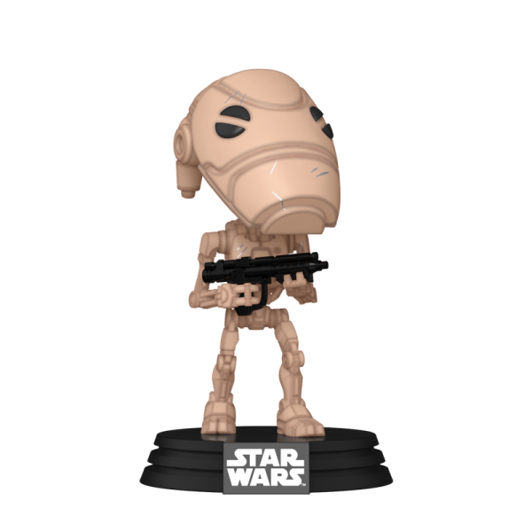 The galaxy is on the brink of turmoil and now your forces need backup! Pop! Jar Jar Binks is here to help, armed with Booma Balls! Celebrate the 25th Anniversary of Star Wars: The Phantom Menace™ by welcoming this Gungan to your forces. Be sure to keep an eye on him—he means well, but his clumsiness occasionally leads to chaotic shenanigans. Vinyl bobblehead is approximately 4.45-inches tall.