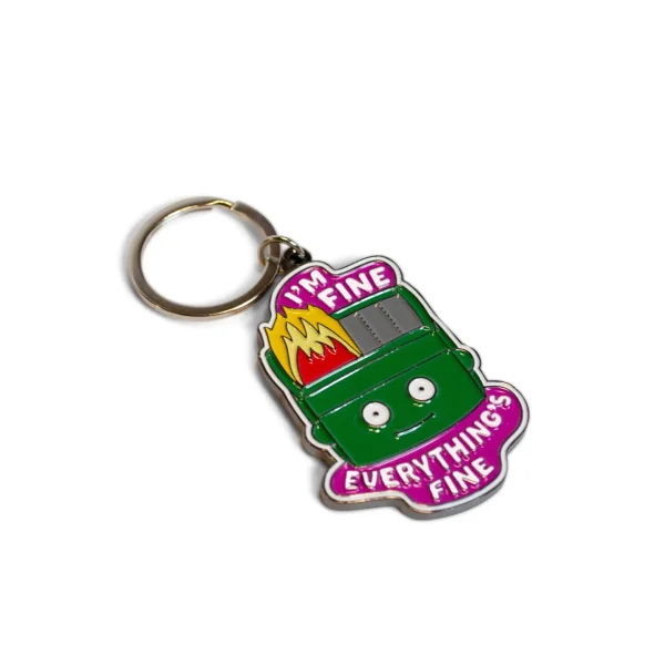 My life’s on fire! How about yours? Say all you need to with this fun, relatable dumpster fire keychain. It’s the perfect accessory for any work bag, purse, or keyring.