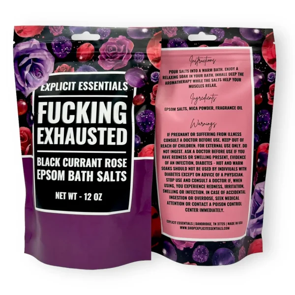 Made with premium epsom salts and high quality fragrance oils these bath salts are the perfect way to relax and unwind from a long day. Add the desired amount of salts to your warm bath water and soak as needed. These salts can also be used for a foot bath soak. 12oz Bag. Our bath salts make a great self-care gift or gift for your friends and family. • Cruelty Free • Women Owned and Operated • Ships Fast and Free • Premium Ingredients Black Currant Rose - An alluring floral fruity blend with fresh black currant, modern rose and pink pepper ground with earthy patchouli.