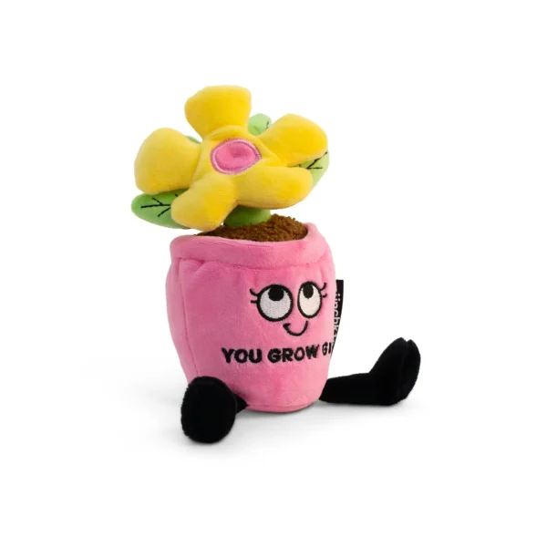 This potted plushie is here to be your daily inspiration. She be-leafs in you and is rooting for you every step of the way! With her by your side, you can do anything you set your mind to! Her sweet eyes, dangly legs, and flower accent are all the encourage-mint you need. She’s the perfect inspirational gift for any kiddo!