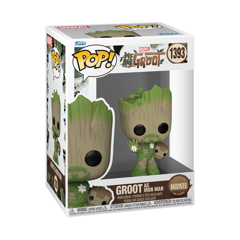 Embrace your inner super hero and celebrate Marvel's We Are Groot: 85th Anniversary with Pop! Groot as Iron Man! Let your Marvel collection grow when you welcome this adorable hero to your team! Vinyl bobblehead is approximately 3.25-inches tall.