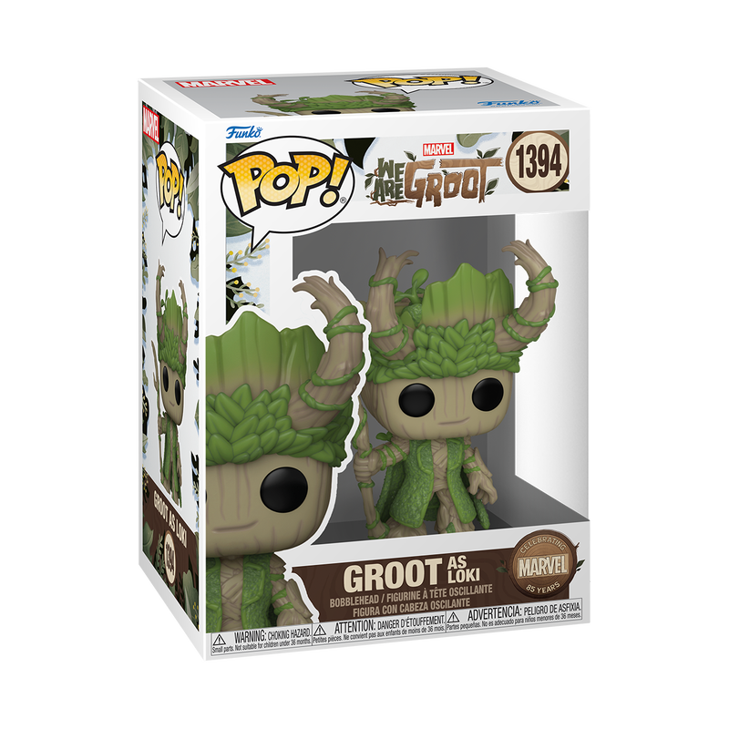 Embrace your inner super hero and celebrate Marvel's We Are Groot: 85th Anniversary with Pop! Groot as Loki! Let your Marvel collection grow when you welcome this adorable hero to your team! Vinyl bobblehead is approximately 3.5-inches tall.