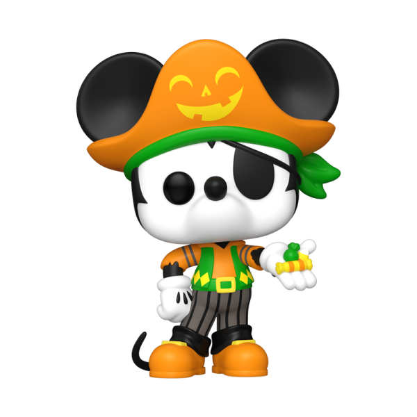 Scare up some fun with Pop! Mickey Mouse! This iconic member of the Fab Five has donned a swashbuckling pirate costume and is ready for a night of frightful merriment in your Disney collection! Vinyl figure is approximately 3.85-inches tall.