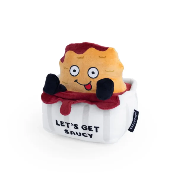 PUNCHKINS - "Let’s Get Saucy” Chicken Nugget Plushie CANNONBALL! This nugget is all about making a splash! He’s the perfect plushie to gift and show everyone it’s time to sauce up the place and have some fun.