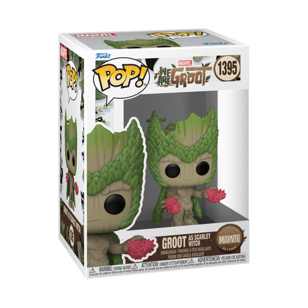 Embrace your inner super hero and celebrate Marvel's We Are Groot: 85th Anniversary with Pop! Groot as Scarlet Witch! Let your Marvel collection grow when you welcome this adorable hero to your team! Vinyl bobblehead is approximately 3.3-inches tall.