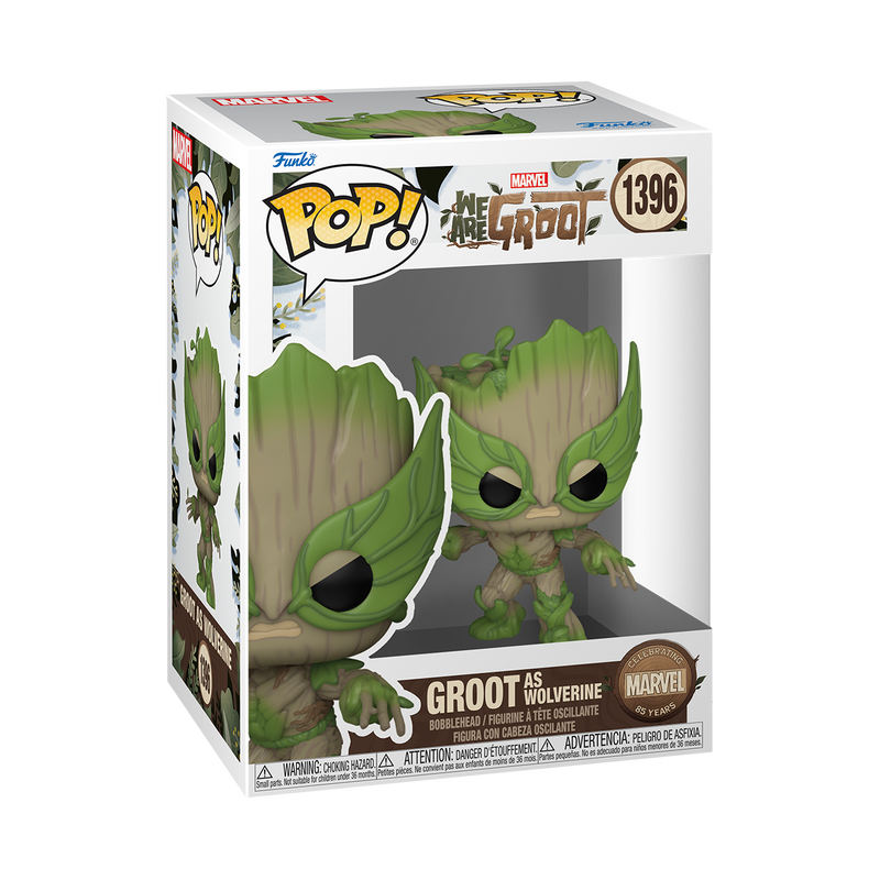 Embrace your inner super hero and celebrate Marvel's We Are Groot: 85th Anniversary with Pop! Groot as Wolverine! Let your Marvel collection grow when you welcome this adorable hero to your team! Vinyl bobblehead is approximately 3.2-inches tall.