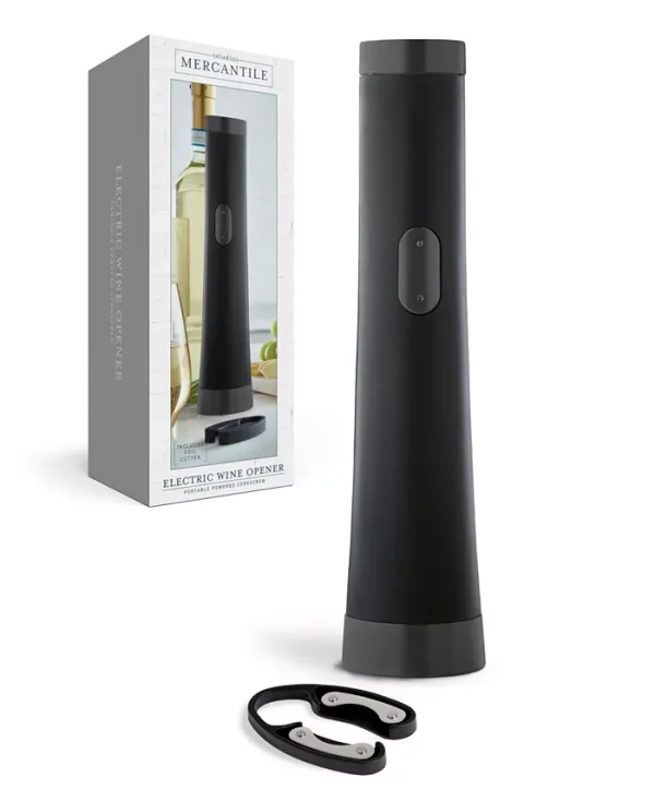 Studio Mercantile wine bottle opener removes corkscrews in seconds, just press a button and tada, your wine is open and ready to serve Impress your guests with this portable device that opens-up to 30 bottles.