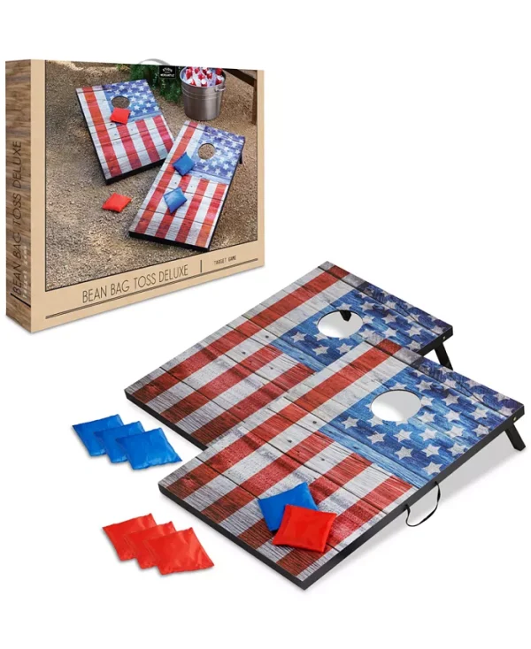 Studio Mercantile Wooden Bean Bag Cornhole Game Set is a must-have for have for every BBQ, picnic, party, and tailgate. The set comes with everything needed to start playing including 2 vintage-like wooden boards and 8 beanbags