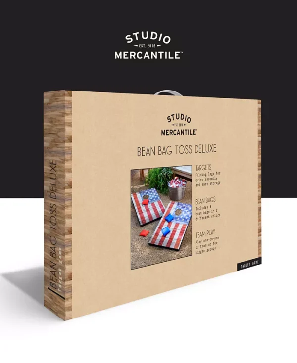 Studio Mercantile Wooden Bean Bag Cornhole Game Set is a must-have for have for every BBQ, picnic, party, and tailgate. The set comes with everything needed to start playing including 2 vintage-like wooden boards and 8 beanbags