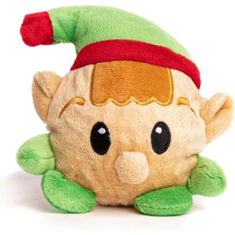 A cute and yummy handsome Elf ball. A spiky thermoplastic rubber ball wrapped in plush cotton, it's fun even when your pup tears the stuffing in an excited frenzy. It’s the most festive gift you can give your best friend this holiday season.