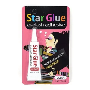 Star Glue Eyelash CLEAR LARGE Adhesive. Formulate for long-lasting eyelash wear. Waterproof. Made in Korea.