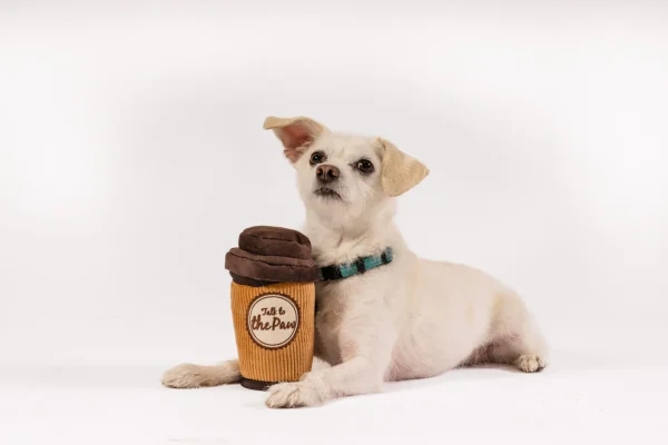 Start your pup's day with a jolt of joy with P.L.A.Y.'s Pup Cup Café Doggo's Java toy – the go-to coffee beverage that brews up excitement. This comforting cup features a squeaker in the body and crinkle fabric on the top for texture-rich play. With its own squeaker, the detachable lid adds an extra layer of interactive delight. Treat your furry friend to the ultimate canine coffee break, where every sip is a delightful playtime adventure! Hand-made craftsmanship, double layer exterior and reinforced stitching for extra durability Eco-friendly PlanetFill® filler is made from 100% post-consumer certified-safe recycled plastic bottles Machine washable and dryer friendly Features AZO-free dyes