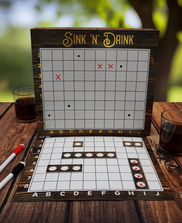 Spark your inner child, and get ready for a competitive night with this new twist on the classic battleship game. Try to sink your competitor while enjoying your favorite beverage.