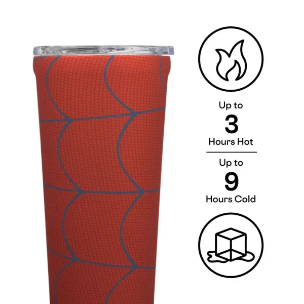 Make every day refreshing with Marvel Tumbler, aka the coolest cup ever. Crafted from stainless steel with proprietary triple insulation, it keeps contents cold and refreshing for 9+ hours and hot for 3. Stays cold even longer with drinks containing ice. Plus, it comes with a sliding, shatterproof lid. Attributes: Cup-Holder Friendly Features: Cool for 9+ hours, hot for 3 | Triple insulated | Sliding, shatter-proof lid | Stay-put silicone bottom | Easy-grip, flat sides | Stainless steel Care instructions: Handwash Only