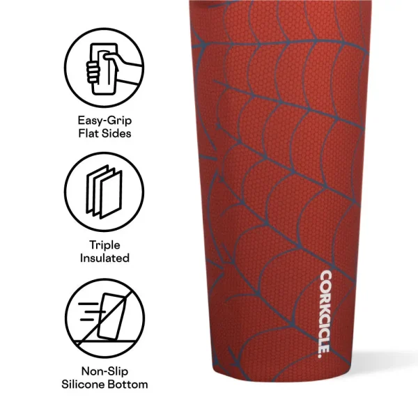 Make every day refreshing with Marvel Tumbler, aka the coolest cup ever. Crafted from stainless steel with proprietary triple insulation, it keeps contents cold and refreshing for 9+ hours and hot for 3. Stays cold even longer with drinks containing ice. Plus, it comes with a sliding, shatterproof lid. Attributes: Cup-Holder Friendly Features: Cool for 9+ hours, hot for 3 | Triple insulated | Sliding, shatter-proof lid | Stay-put silicone bottom | Easy-grip, flat sides | Stainless steel Care instructions: Handwash Only