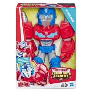 The Transformers Mega Mighties Optimus Prime Action Figure is big and tons of fun! This plastic figure has big detail and is ready to save the day for you and your robot friends. Figure does not transform.