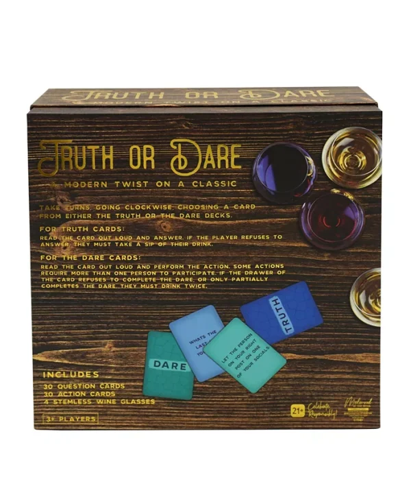 Grab the gang and get ready to sit back, relax, and game it up. Make any night game night with this all-inclusive game set. with 4 Stemless Wine Glasses, 30 Question Cards and 30 Action Cards, the possibilities are endless for your at home gaming lounge.