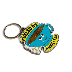 This keychain got 99 problems, and anxiety is literally all of them! This is the perfect accessory for anyone fueled by anxie-tea and chaos. It would look tea-riffic on any bag, purse, or set of keys.