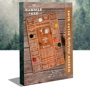 Exciting gameplay with perfect icebreakers Premium wooden game board with vintage look Includes board, bottle caps, dice, and drawstring bag Easy-to-follow instructions for hours of play Display-worthy design Vintage and Stylish design