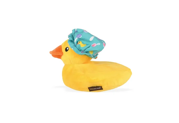 Bathtime is better with a buddy! P.L.A.Y.’s Splish Splash Bubbles the Duck is the perfect addition to playtime, equipped with a crinkly shower cap and unique shaped squeaker. The best part? Bubbles sounds like a real rubber duck! Hand-made craftsmanship, double layer exterior and reinforced stitching for extra durability Eco-friendly PlanetFill® filler is made from 100% post-consumer certified-safe recycled plastic bottles Machine washable and dryer friendly Features AZO-free dyes