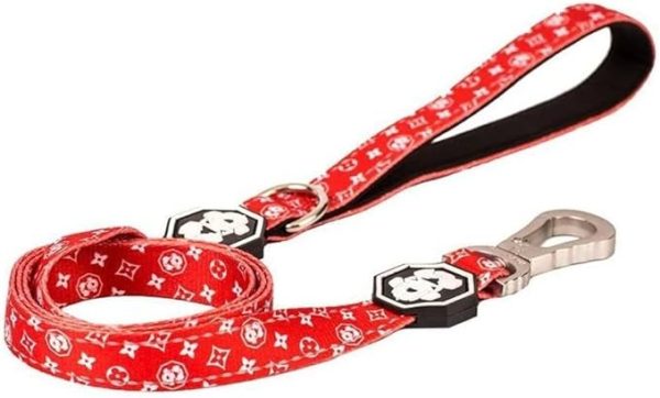 The Fresh Pawz "The Monogram Hype" Dog Leash in Multi (Large) is a trendy and stylish leash designed for both fashion-forward pets and their owners. Featuring a vibrant, eye-catching monogram pattern, this leash combines durability with flair. Made with high-quality materials, it ensures strength and longevity, suitable for large dogs that need a sturdy lead. The comfortable handle provides a secure grip, while the metal clasp easily attaches to any collar or harness. This leash is perfect for those who want to make a bold statement during walks, blending functionality with a modern, hype-inspired design.