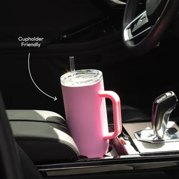 Let the joyrides commence. Cruiser, our largest straw cup to date, keeps 40 oz of your favorite beverage cold for up to 20 hours, allowing you to enjoy everyday adventures without giving your hydration needs a second thought. It features an exclusive dual-function sip + straw spill-proof lid, a comfy soft-grip handle, and a stay-put silicone bottom to keep it upright no matter your destination or how many stops you take on the way. Attributes: Cup-Holder Friendly, Leak-Resistant, Best For Cold Drinks, BPA Free Features: Up To 20 Hours Cold | Up To 9 Hours Hot | Flat Sides & Handle for Easy Grip | Dual Function Sip + Straw Lid | Spill Proof | Comfort-Grip Handle | Non-Slip Silicone Bottom | Cupholder Friendly | Triple-Insulated Steel Care instructions: Dishwasher Safe