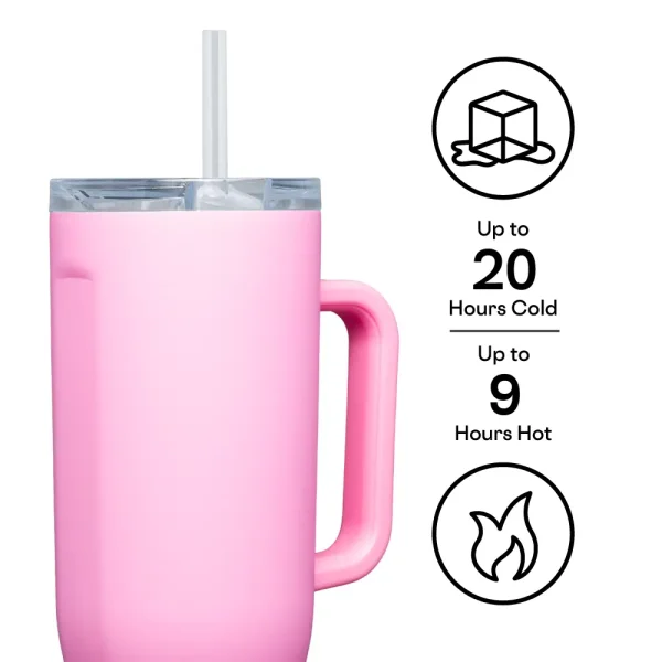 Let the joyrides commence. Cruiser, our largest straw cup to date, keeps 40 oz of your favorite beverage cold for up to 20 hours, allowing you to enjoy everyday adventures without giving your hydration needs a second thought. It features an exclusive dual-function sip + straw spill-proof lid, a comfy soft-grip handle, and a stay-put silicone bottom to keep it upright no matter your destination or how many stops you take on the way. Attributes: Cup-Holder Friendly, Leak-Resistant, Best For Cold Drinks, BPA Free Features: Up To 20 Hours Cold | Up To 9 Hours Hot | Flat Sides & Handle for Easy Grip | Dual Function Sip + Straw Lid | Spill Proof | Comfort-Grip Handle | Non-Slip Silicone Bottom | Cupholder Friendly | Triple-Insulated Steel Care instructions: Dishwasher Safe