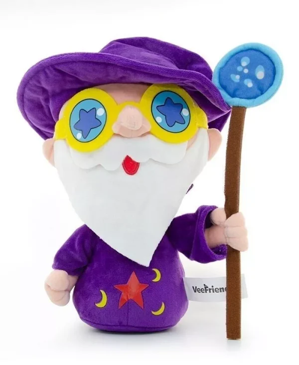 The VeeFriends "Willful Wizard" Plush is a soft, collectible stuffed toy inspired by the Willful Wizard character from Gary Vaynerchuk's VeeFriends universe. This plush version of the character brings the magical and determined essence of the Willful Wizard to life in a tangible, huggable form. Perfect for fans of the VeeFriends collection, the plush is designed with thoughtful details, capturing the wizard's iconic look and personality. It's a great way to enjoy the inspiring message of willpower and persistence that the Willful Wizard represents, whether as a unique collectible or a comforting companion.