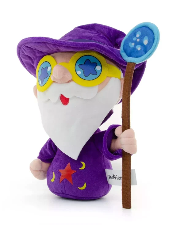 The VeeFriends "Willful Wizard" Plush is a soft, collectible stuffed toy inspired by the Willful Wizard character from Gary Vaynerchuk's VeeFriends universe. This plush version of the character brings the magical and determined essence of the Willful Wizard to life in a tangible, huggable form. Perfect for fans of the VeeFriends collection, the plush is designed with thoughtful details, capturing the wizard's iconic look and personality. It's a great way to enjoy the inspiring message of willpower and persistence that the Willful Wizard represents, whether as a unique collectible or a comforting companion.