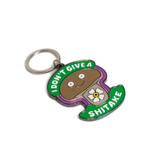 This keychain doesn't leave mush to interpret. You don't give a shitake, and you don't care who knows it! It's the perfect accessory for any fungi or gal, and it would look great on any wallet, bag, or set of keys.