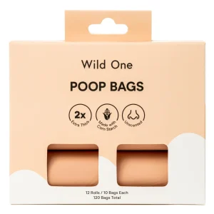 Looking for the poop bags to go with your new poop bag carrier? Here you’ll get six rolls of ten bags, for 60 bags total. Designed to take care of business after your dog takes care of theirs, these eco-friendly, blush-colored bags from Wild One are biodegradable, extra thick, leak-proof, and unscented!