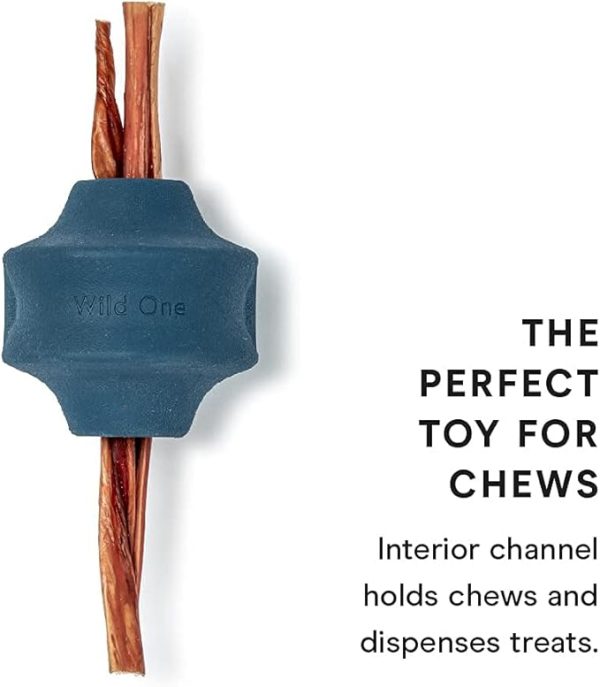 PERFECT TOY FOR TREATS: Interior channel holds chews and dispenses treats. INSTINCTUAL NEEDS: The Twist Toss helps satisfy dogs' instinctual needs and provides mental stimulation. Healthy play is important for dogs' physical and mental development, emotions and behavior. KEEPS YOUR DOG ENTERTAINED: Grooved surface creates an unpredictable bounce and keeps pups engaged. FREEZER FRIENDLY: If you want to stuff a little extra peanut butter in the toy for a frozen treat for your dog, this is a fun toy for that! SAFE TO CHEW: With being 100% Natural Rubber, BPA and Phthalate Free, this makes the toy durable and not brittle that can be broke when bit on.