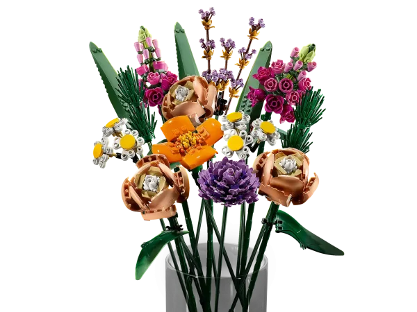 Giving and receiving beautiful flowers is such a joy. If you’re looking for a flower gift with a difference, the LEGO® Flower Bouquet (10280) is an inspired choice. Whether you’re treating a loved one, or are looking for your next creative project, this flower bouquet model building kit lets you relax, unplug and create something wonderful. When complete, the impressive flower display brings a touch of fun and color to any room. The adjustable stems make it easy to tailor the arrangement for any vase or container. Style flowers like a pro Each detail of the bouquet is made from LEGO components – all customizable to create a unique display. Most of the flowers have petals that are positionable so you can have fun designing different arrangements. Take the stems apart and recombine to adjust the height and shape of your flowers. Part of the LEGO Botanical Collection for adults, this set includes several elements made from a plant-based plastic, produced using sustainably sourced sugarcane. The LEGO® Flower Bouquet (10280) building kit makes a unique gift or mindful project, creating a beautiful flower display model made entirely from LEGO pieces. Please note, a vase is not included. This flower bouquet delivers a vibrant display of colors and interesting shapes, inspired by real flowers such as roses, snapdragons, poppies, asters, daisies and grasses. Let your imagination bloom with customizable elements. Position the petals and leaves, then change the lengths of the stems to create wonderful arrangements for the home. Looking for the best gifts for birthdays, anniversaries or special occasions? The LEGO® Flower Bouquet set makes a special and unusual gift for friends, loved ones, or yourself, at any time of year. The stems come in a variety of lengths. As a guide, the ‘snapdragon’, with its straight stem, measures over 14 in. (36 cm) high. As the first ever LEGO® Flower Bouquet, this set includes a host of new colors and shapes that adult LEGO fans will love. The flowers are created from over 17 unusual LEGO® elements with realistic petal shapes and colors, to create an unexpected display that is sure to make people look twice. The LEGO® Flower Bouquet is part of the LEGO Botanical Collection. This revolutionary collection uses several elements made from a plant-based plastic, produced using sustainably sourced sugarcane. LEGO® components meet stringent industry standards to ensure they are consistent, compatible and connect and pull apart easily every time – it’s been that way since 1958. LEGO® components are dropped, heated, crushed, twisted and analyzed to make sure they meet strict global safety standards.