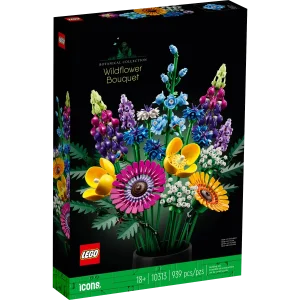 Giving and receiving flowers is always joyful, and this LEGO® Icons Wildflower Bouquet (10313) puts a creative spin on a timeless gift. Why not celebrate the next special occasion by sending a loved one flowers that will never wither or need to be watered? Let creativity bloom Crafted entirely from intricate LEGO pieces, the Wildflower Bouquet features 8 species of wildflowers on adjustable stems. Budding florists and flower lovers can spend hours building and identifying the blooms inspired by cornflowers, lavender, Welsh poppies, cow parsley, leatherleaf ferns, gerbera daisies, larkspur and lupins. Once complete, these LEGO flowers can be displayed in a favorite vase to become an eye-catching piece of home decor that will plant seeds of joy in whichever room they’re placed. Plants from plants Part of the revolutionary LEGO Botanical Collection for adults, this set includes several elements made from a plant-based plastic produced using sustainably sourced sugarcane. Cultivate creativity – Build and display a lifelike LEGO® Icons Wildflower Bouquet (10313) with this immersive building project for adults. Please note, a vase is not included Enjoy flower arranging – The set features 16 individual stems that can be adjusted, allowing you to tailor the height of the flowers and experiment with different arrangements Let your decor bloom – Once complete, this bouquet can be displayed in your own vase as a piece of home decor A gift for flower lovers –Florists and flower lovers can cultivate their own LEGO® Icons Wildflower Bouquet Make a bigger bouquet – This building set can be combined with the LEGO® Icons Flower Bouquet (10280) to create one large bouquet or 2 different bouquets Dimensions – The stems come in a variety of lengths. As a guide, the ‘larkspur’, with its straight stem, measures over 18 in. (47 cm) tall Plants from plants – This set is part of the LEGO® Botanical Collection, which includes elements of plant-based plastic that’s made using sustainably sourced sugarcane Digital building instructions – The LEGO® Builder app features a digital version of the building instructions included with this set A high-quality project – LEGO® building bricks meet high industry standards; they’ve been consistent, compatible and easy to connect for over 60 years Safety ensured – LEGO® bricks and pieces have been rigorously tested to meet stringent global safety and quality standards, so you know you’re in safe hands