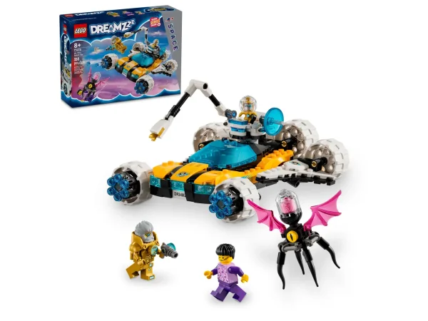 Kids aged 7+ journey into the LEGO® DREAMZzz™ world with this Mr. Oz’s Space Car toy (71475), which can be built in 2 exciting ways. Based on the thrilling TV show, the building set allows kids to help Mr. Oz and Albert save Jayden, who’s been captured by a Grimspawn.Encouraging kids to choose their own adventure, the space toy can be built in 2 modes – space rover mode or space shuttle mode. In space rover mode, the model has a retractable grabber arm, a moving satellite and a mini rover toy. In space shuttle mode, it has two large shooting cannons and a mini-shuttle toy.DREAMZzz heroes Mr. Oz and Jayden bring the set to life and allow kids to recreate their favorite scenes from the TV show. The building set also includes Albert and a Grimspawn figure, whose tentacles are posable and can trap the Jayden minifigure. Kids’ transforming car toy – Let boys and girls aged 8 and up unleash their imaginations by creating a fantasy vehicle with this LEGO® DREAMZzz™ Mr. Oz’s Space Car toy building set 2 ways to build – The toy vehicle can be built as a space roveror a space shuttle, allowing kids to choose their own adventure LEGO® DREAMZzz™ heroes – Detailed Mr. Oz and Jayden minifigures help bring the building set to life A nightmare monster – This space toy set includes a figure of the Grimspawn, which has tentacles that wrap around the Jayden minifigure Gift idea – Fans of the LEGO® DREAMZzz™ TV show can enjoy hours of play with this fantasy gift for kids, which can be given as a treat or reward toy LEGO® vehicles – The building set can be givento kids who love car toys, as well as fans of the LEGO DREAMZzz™ TV show LEGO® DREAMZzz™ sets – Explore other fantasy toys for boys and girls in the LEGO DREAMZzz range, where kids can immerse themselves in dream world adventures and get acquainted with hero figures Dimensions – The building set includes 350 pieces, and in space-shuttle mode it measures over 4 in. (10 cm) high, 6.5 in. (17 cm) long and 5.5 in. (15 cm) wide