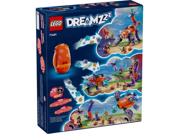 Hatch imaginations with this LEGO® DREAMZzz™ Izzie’s Dream Animals (71481) set for kids aged 8 and up. Based on the thrilling TV show, this animal playset lets girls and boys discover a magic egg toy that contains rebuildable dream creature figures. The Never Witch’s raven has stolen a memory from Izzie and creative kids can help her get it back with this fantasy playset. It offers 3 exciting building modes for young dreamers: they can build the egg as a magical red panda toy before rebuildingit as a fantastical bird toy or a sea turtle toy. The red panda can chase down the raven on land, the fantastical bird can pursue the raven in the sky and the mythical turtle can follow the raven underwater. This LEGO DREAMZzz set is brought to life by 2 minifigures: hero Izzie and evil doppelganger Dizzy, plus a dreamling figure and a mini red panda figure. It also includes story-led building instructions that let kids immerse themselves in the action as they enjoy limitless imaginative play. Let imaginations hatch – Unlock kids’ creativity with the LEGO® DREAMZzz™ Izzie’s Dream Animals magic egg toy for girls and boys aged 8 and up Animal playset – Young dreamers can choose their own adventure by transforming the egg into 3 posablecreatures: a red panda toy, a bird toy or a sea turtle toy 3 adventures – The red panda chases down the raven on land, the fantastical bird pursues the raven in the sky and the mythical turtle tracks the raven underwater Izzie vs. Dizzy – The building set is brought to life by Izzie and Dizzy minifigures, letting kids get acquainted with a hero figure and her evil doppelganger Fantasy gift for kids – The playset makes a fun birthday or holiday gift for girls and boys aged 8 and up, as well as fans of the LEGO® DREAMZzz™ TV show and animal-lovers Be part of the action – The set includes story-led building instructions that are also available on the LEGO® Builder app, where kids can rotate their builds and track progress A world of kids’ wildest dreams – The LEGO® DREAMZzz™ collection unlocks imaginations and lets young dreamers choose their own adventures as they build fantastical creatures and vehicles Dimensions – A 328-piece set with a red panda toy standing over 7.5 in. (19 cm) tall