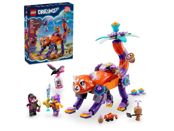 Hatch imaginations with this LEGO® DREAMZzz™ Izzie’s Dream Animals (71481) set for kids aged 8 and up. Based on the thrilling TV show, this animal playset lets girls and boys discover a magic egg toy that contains rebuildable dream creature figures. The Never Witch’s raven has stolen a memory from Izzie and creative kids can help her get it back with this fantasy playset. It offers 3 exciting building modes for young dreamers: they can build the egg as a magical red panda toy before rebuildingit as a fantastical bird toy or a sea turtle toy. The red panda can chase down the raven on land, the fantastical bird can pursue the raven in the sky and the mythical turtle can follow the raven underwater. This LEGO DREAMZzz set is brought to life by 2 minifigures: hero Izzie and evil doppelganger Dizzy, plus a dreamling figure and a mini red panda figure. It also includes story-led building instructions that let kids immerse themselves in the action as they enjoy limitless imaginative play. Let imaginations hatch – Unlock kids’ creativity with the LEGO® DREAMZzz™ Izzie’s Dream Animals magic egg toy for girls and boys aged 8 and up Animal playset – Young dreamers can choose their own adventure by transforming the egg into 3 posablecreatures: a red panda toy, a bird toy or a sea turtle toy 3 adventures – The red panda chases down the raven on land, the fantastical bird pursues the raven in the sky and the mythical turtle tracks the raven underwater Izzie vs. Dizzy – The building set is brought to life by Izzie and Dizzy minifigures, letting kids get acquainted with a hero figure and her evil doppelganger Fantasy gift for kids – The playset makes a fun birthday or holiday gift for girls and boys aged 8 and up, as well as fans of the LEGO® DREAMZzz™ TV show and animal-lovers Be part of the action – The set includes story-led building instructions that are also available on the LEGO® Builder app, where kids can rotate their builds and track progress A world of kids’ wildest dreams – The LEGO® DREAMZzz™ collection unlocks imaginations and lets young dreamers choose their own adventures as they build fantastical creatures and vehicles Dimensions – A 328-piece set with a red panda toy standing over 7.5 in. (19 cm) tall