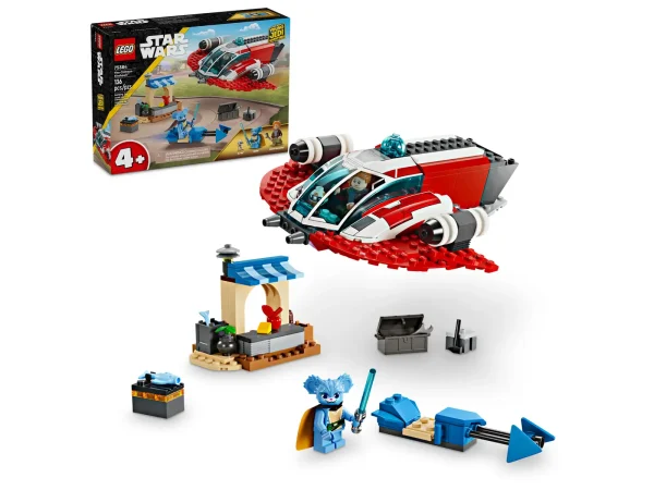 Introduce preschoolers aged 4+ to building and playing in the LEGO® Star Wars™ universe with this starter set featuring The Crimson Firehawk starship from Star Wars: Young Jedi Adventures. It has a Starter Brick base to give young builders a confident start, and there’s space for all 3 included Star Wars characters (Nash Durango and Nubs LEGO minifigures, plus an RJ-83 LEGO droid figure) in the cockpit. The set also includes a Star Wars buildable speeder bike toy that fits inside the starship vehicle, plus a small marketplace build for creative play. The simple pictorial instructions are ideal for children who are only just learning to read. For added digital fun, the LEGO Builder app has zoom and rotate tools that let kids visualize their model as they build (perhaps with just a little help from an adult or older sibling). A top LEGO gift idea for Star Wars: Young Jedi Adventures fans, this collectible building toy mixes well with the Tenoo Jedi Temple set (75358 – sold separately). The Crimson Firehawk starship and speeder bike buildable toys – Young kids can quickly build Star Wars™ vehicles and play out stories as Star Wars: Young Jedi Adventures heroes with this starter set 3 LEGO® Star Wars™ characters – A Nash Durango LEGO minifigure with a wrench element, a Nubs LEGO minifigure with a lightsaber, plus an RJ-83 LEGO droid figure that can be attached to Nash’s back Simple to build – The Crimson Firehawk features a Starter Brick base for easy building and a cockpitwith space for all 3 characters, and the speeder bike fits in the rear of the starship Fun combo – This set, which can be mixed with the Tenoo Jedi Temple (75358 – set sold separately) includes a small marketplace build with a barbecue and food elements to inspire creative play Gift idea for preschool Star Wars: Young Jedi Adventures fans – Give this 136-piece, learn-to-build LEGO® Star Wars™ set as a special treat or birthday gift to kids aged 4 and up A fun family-bonding activity – Find separate, step-by-step pictorial instructions in the box for each main buildable model and check out the LEGO® Builder app for digital viewing tools and more The 4+ experience – LEGO® Star Wars™ 4+ building sets introduce young children to the Star Wars universe, helping them learn to build and develop their imaginations through creative play Compact set for play on the go – The buildable Star Wars™ Crimson Firehawk starship measures over 2 in. (6 cm) high, 7 in. (18 cm) long and 7.5 in. (19 cm) wide