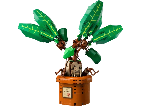 Bring the wonder of a Hogwarts™ Herbology class into kids’ lives with this LEGO® Harry Potter™ Mandrake plant toy (76433), the first-ever LEGO brick figure of the screaming plant. A magical gift and home decor idea for imaginative girls, boys and any Harry Potter fan aged 10 and up, the set features a close-to-life-size posable toy model of a Mandrake and a buildable plant pot to create a playful display. Pose the leaves of the Mandrake, remove it from the pot and move its chest up and down to animate its mouth and limbs as if it’s screaming. Add to children’s creative experience with the LEGO Builder app, where they can zoom in and rotate a 3D digital version of this model as they build, track their progress and save sets. An enchantinghome decor idea, this unusual magical creature toy is part of an extensive LEGO Harry Potter collection (sets sold separately) that offers unlimited ways to build and play out spellbinding stories. LEGO® Harry Potter™ Mandrake plant toy for playful display – The first LEGO brick-built figure of a magical Mandrake plant from the Hogwarts™ Herbology class Magical plant toy figure – Display the model of the screaming plant from the Harry Potter™ stories in its buildable plant pot or remove the Mandrake from the pot for fun nurture play Unique toy for kids with realistic details – Pose the leaves of the Mandrake, move its chest up and down to animate its mouth and limbs, and sit the creature down outside of the pot Build, play and display – This Harry Potter™ gift set offers a rewarding build-and-play experience for Harry Potter fans, and the plant pot has a nameplate to add to the display Fun LEGO® Harry Potter™ gift for kids – Give this magical creature toy as a special-occasion gift or reward to imaginative girls, boys and any Harry Potter fan aged 10 and up A helping hand – Discover intuitive instructions in the LEGO® Builder app, where builders can zoom in and rotate models in 3D, track their progress and save sets as they develop new skills Part of an extensive collection – LEGO® Harry Potter™ sets let young witches, wizards and Muggles™ play out iconic scenes, make up their own stories or simply display the models Harry Potter™ decor idea – The Mandrake toy figure in the plant pot in this 579-piece set stands over 10.5 in. (27 cm) tall