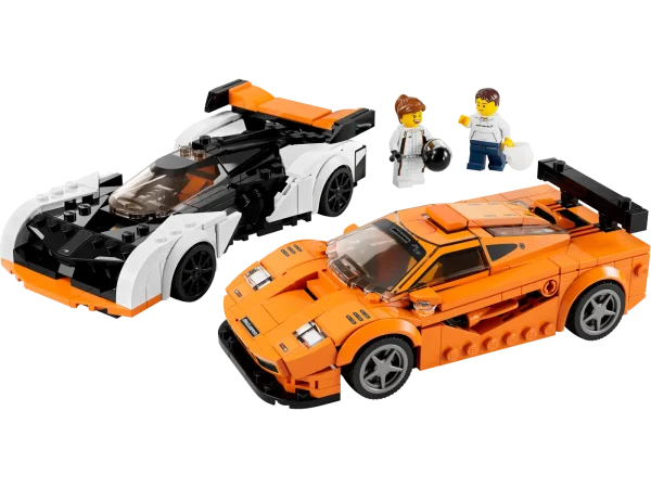 For the first time ever, race fans and kids aged 9 and up can collect a double pack of buildable McLaren hypercars with the LEGO® Speed Champions McLaren Solus GT and McLaren F1 LM (76918) building set. The iconic F1 LM model from the 1990s and the latest Solus GT are now ready for kids to build, display and role-play races. Build your own McLaren The buildable versions of the 2 McLaren supercar toys include authentic details from the real-life versions: the limited-edition F1 LM comes in its distinctive papaya orange color with a central driving seat and cooling ducts on both sides, while the Solus GT also has a central driving seat and features a rear wing. The set also comes with 2 driver minifigures for kids to place behind the wheel of each car and stage exhilarating races between them. A fun digital experience for LEGO fans Let the LEGO Builder app guide you and your child on an easy and intuitive building adventure. Zoom in and rotate models in 3D, save sets and track your progress. 2 McLaren buildable vehicles – LEGO® Speed Champions McLaren Solus GT and F1 LM (76918) building set for kids aged 9+ and passionate vehicle fans to collect, build and display 2 minifigures – The car toys each come with a driver minifigure for kids and vehicle fans to place behind the wheel of each car and stage exciting races between them Realistic details – The buildable models include details from the real-life versions: the F1 LM is in its distinctive papaya orange color and the Solus GT features prominent wheel arches and a cockpit Play-and-display McLaren models – Kids can enjoy a rewarding build with the classic F1 LM and modern Solus GT replica models before proudly displaying them or using them for racing fun LEGO® gift – Give this premium 581-piece Speed Champions model kit as a birthday present or holiday gift to kids aged 9+ or passionate car fans Portable size – The McLaren F1 LM measures over 1.5 in. (4 cm) high, 5.5 in. (15 cm) long and 2.5 in. (7 cm) wide so kids can show it off at home or take it on the go A new way to build – Let the LEGO® Builder app guide you on an intuitive building adventure. Save sets, track your progress and zoom in and rotate models in 3D to get the full picture while you build More high-speed action – Look out for other LEGO® Speed Champions models, including Ferrari 812 Competizione (76914), Pagani Utopia (76915) and Porsche 963 (76916) Premium quality – For more than 6 decades, LEGO® bricks have been madeto ensure they pull apart consistently every time Safety assurance – LEGO® building bricks meet stringent global safety standards