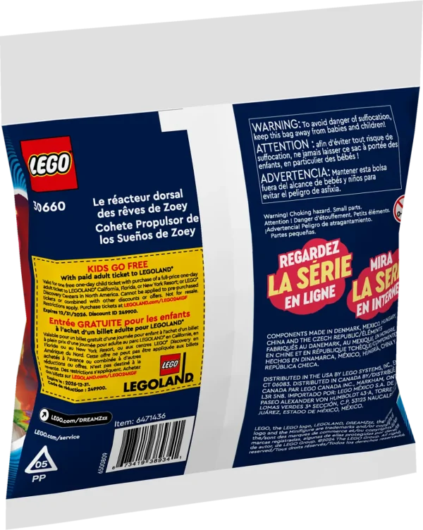 Let imaginations fly high with LEGO® DREAMZzz™ Zoey’s Dream Jet Pack Booster (30660), which includes a Zoey minifigure with a jet pack, plus a cool nightmare creature.